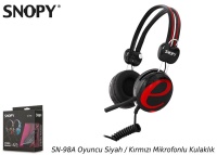Snopy SN-98A İnternet Kafe Esnek Kablo Siyah/kırmızı Mikrofonlu Kulaklık - 1